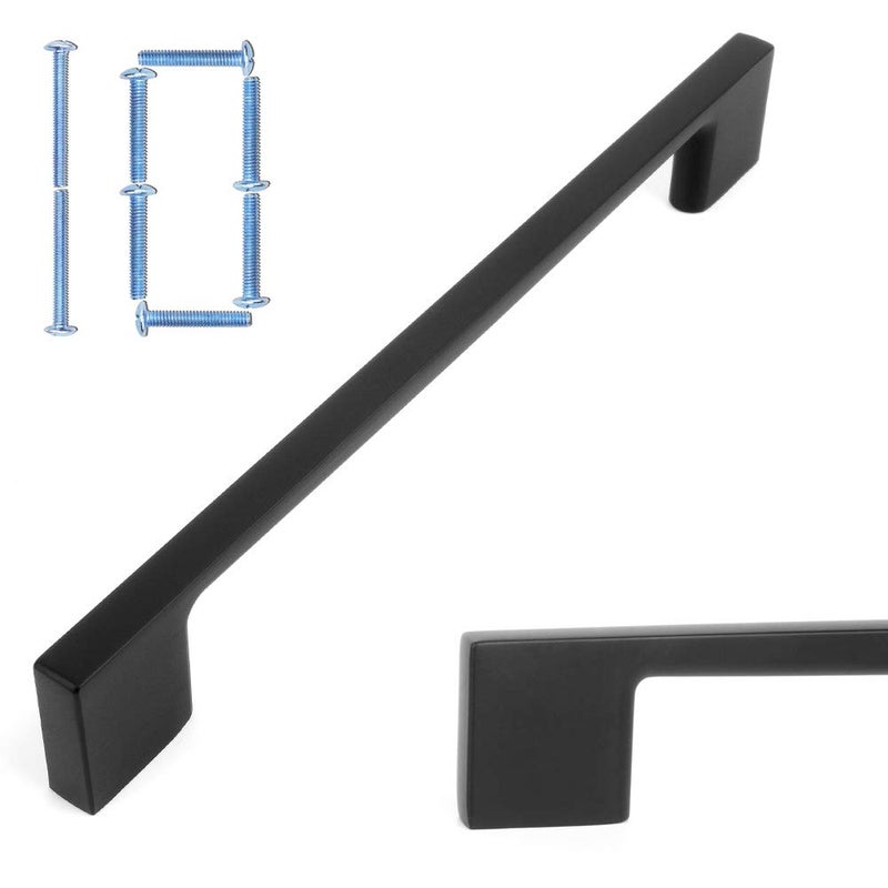 KOOFIZO 10 Pack 6-1/4 Inch Matte Black Kitchen Cabinet Pulls Black Cabinet Handles Black Cabinet Hardware for Kitchen Cabinets Drawer P01 Dresser Cupboard Bedroom Bathroom - Image 1